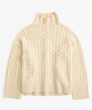 Cable Easy Funnel Neck Sweater