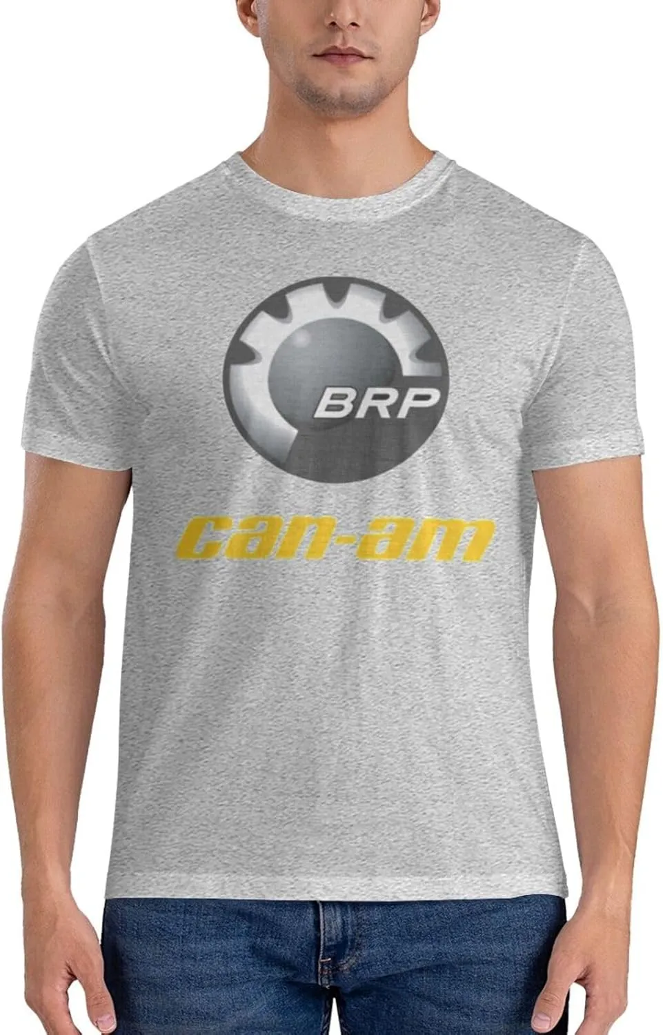 Can and am Casual Short Sleeved Men's Pure Cotton Round Neck T-Shirt Black