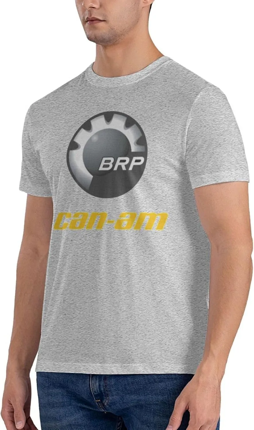 Can and am Casual Short Sleeved Men's Pure Cotton Round Neck T-Shirt Black