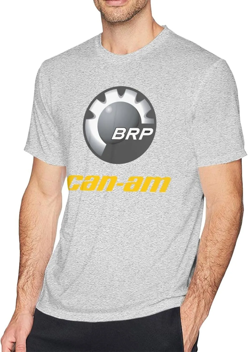 Can and am Casual Short Sleeved Men's Pure Cotton Round Neck T-Shirt Black