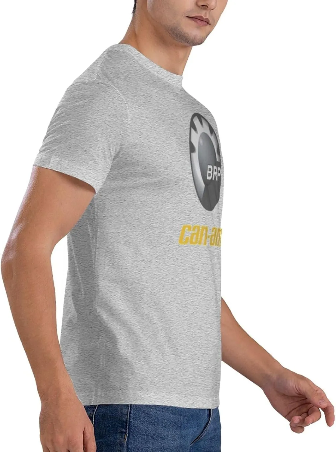 Can and am Casual Short Sleeved Men's Pure Cotton Round Neck T-Shirt Black
