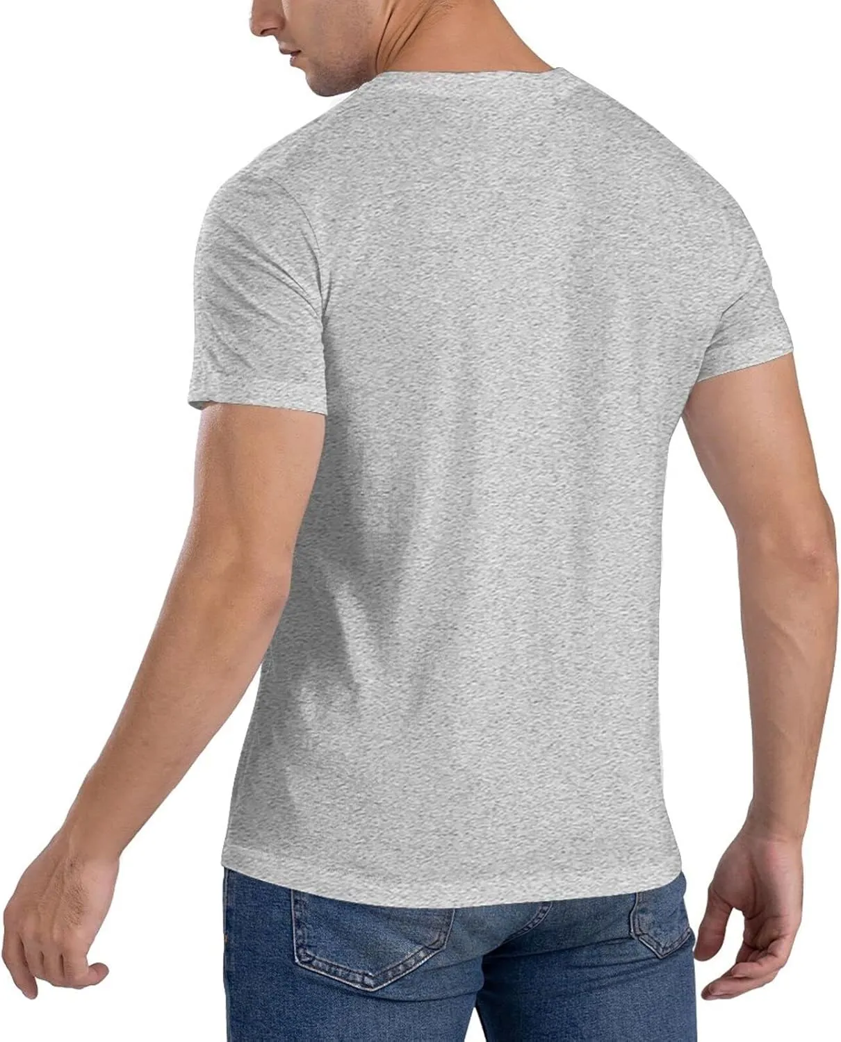 Can and am Casual Short Sleeved Men's Pure Cotton Round Neck T-Shirt Black