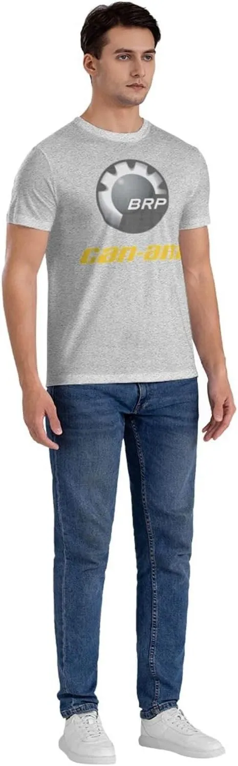 Can and am Casual Short Sleeved Men's Pure Cotton Round Neck T-Shirt Black