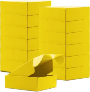 Cardboard Boxes Shipping Boxes,15 Pack Recyclable Corrugated Cardboard Box Small Mailing Storage Gift Boxes for Shipping, Mailing, Gifts Packaging, 6x6x2" (Yellow)