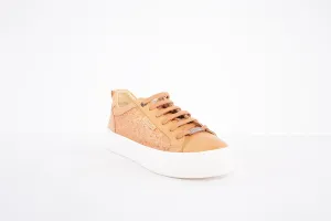 CARMELA - 68445 FLAT LACE UP FASHION SHOE - TAN