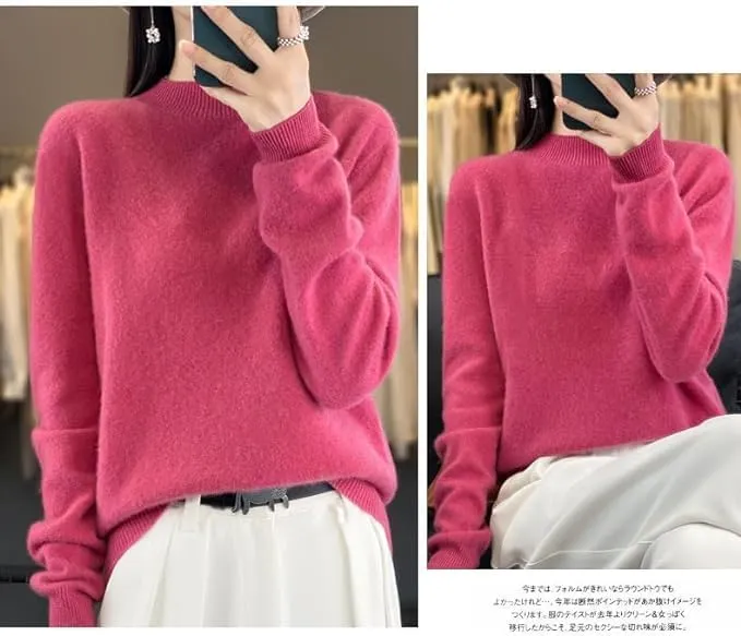 Cashmere Sweaters for Women,Fall Sweaters for Women 2024 Trendy,Long Sleeve Crew Neck Plus Size Dressy Casual Sweaters