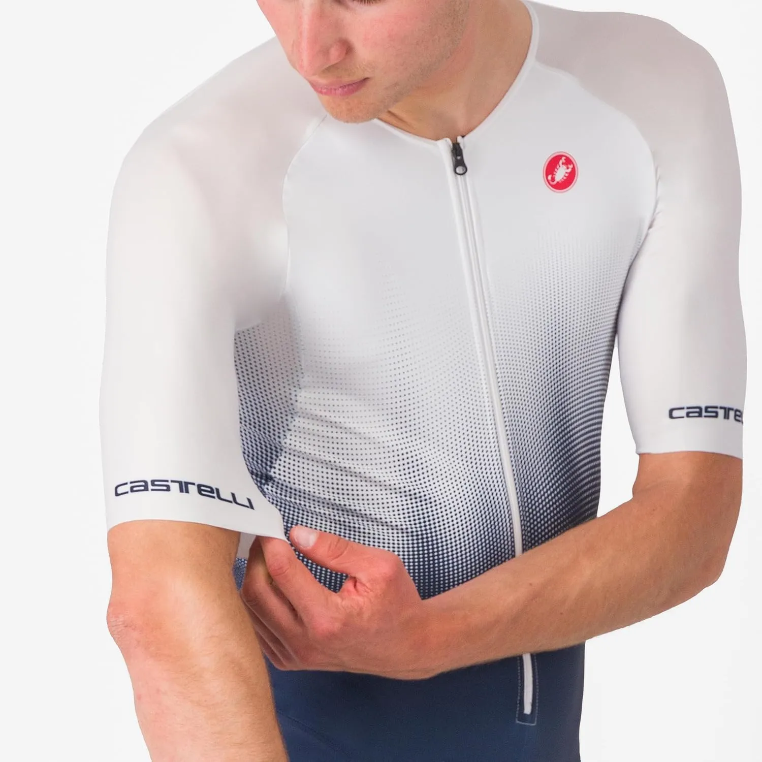 CASTELLI Men’s Core Tri Suit Short Sleeve, Cycling Race Swim Bike Run, Aerodynamic Triathlon Suit with Pockets