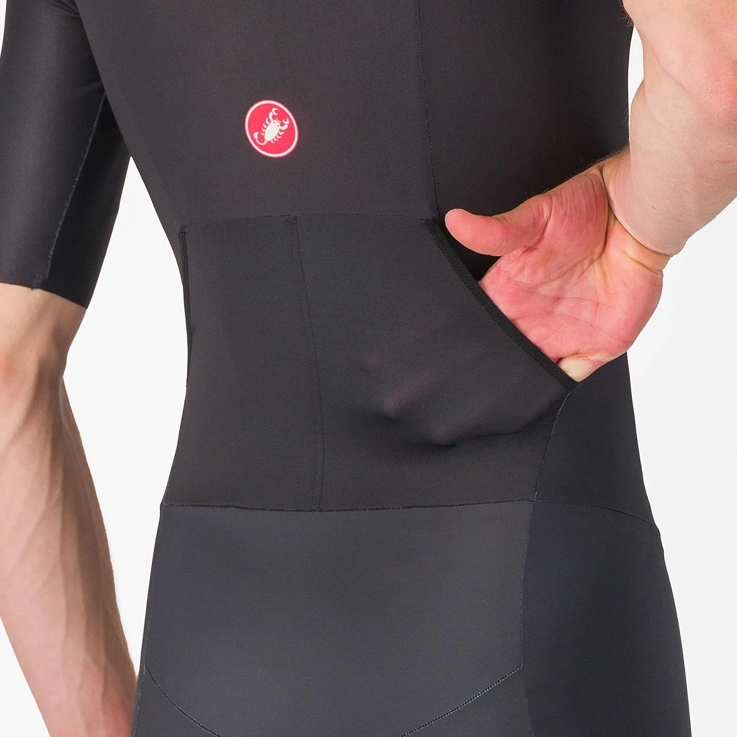 CASTELLI Men’s Core Tri Suit Short Sleeve, Cycling Race Swim Bike Run, Aerodynamic Triathlon Suit with Pockets