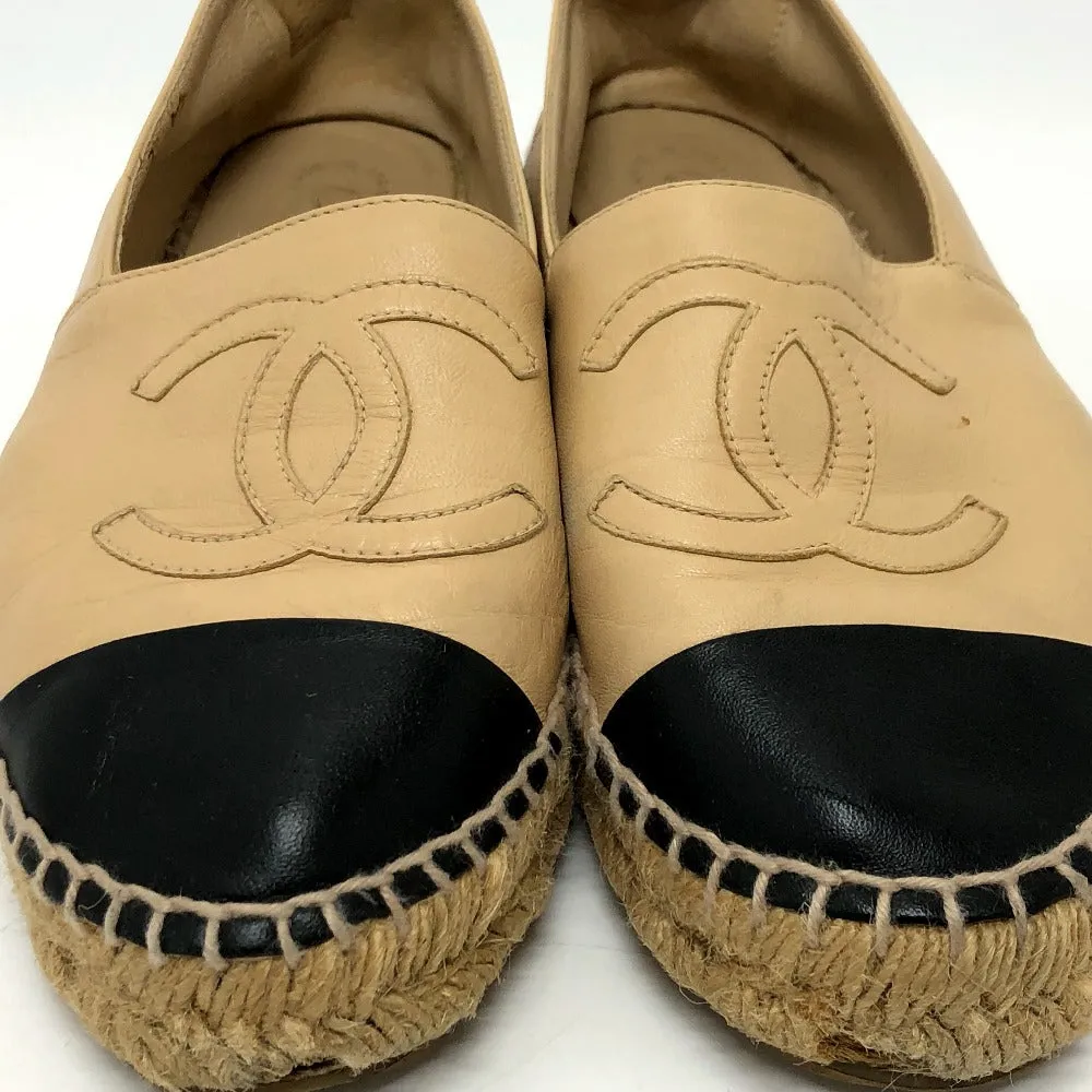 CHANEL Slip-on leather beige Espadrille M