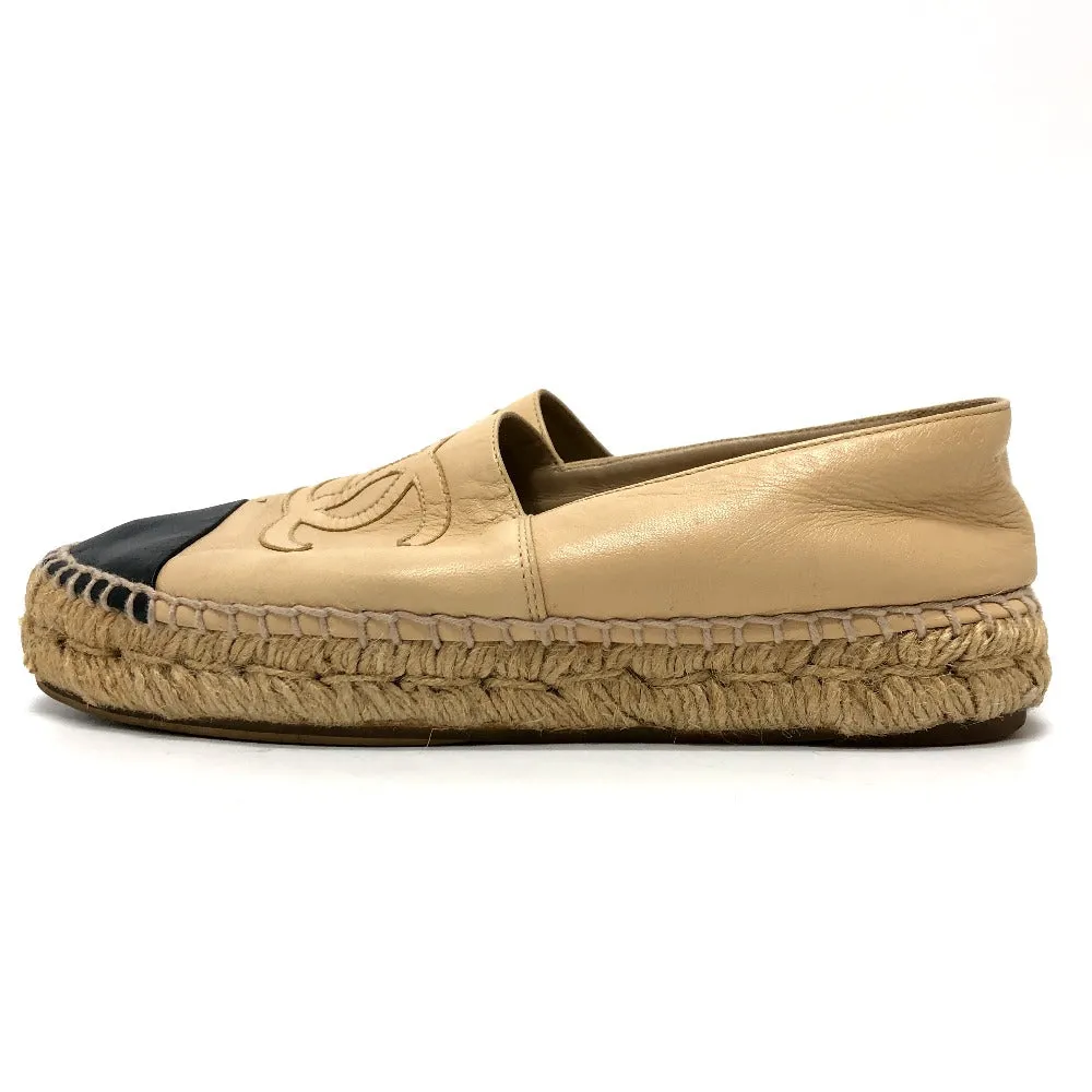 CHANEL Slip-on leather beige Espadrille M
