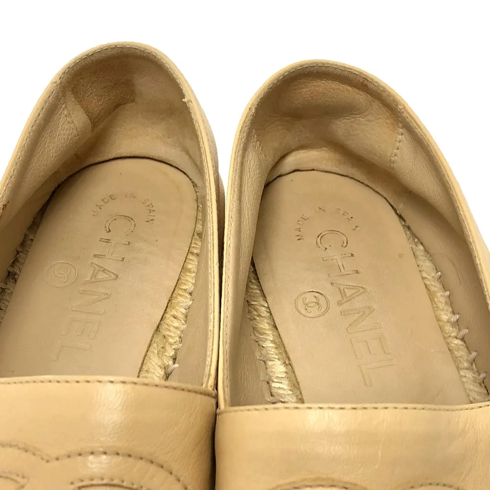 CHANEL Slip-on leather beige Espadrille M