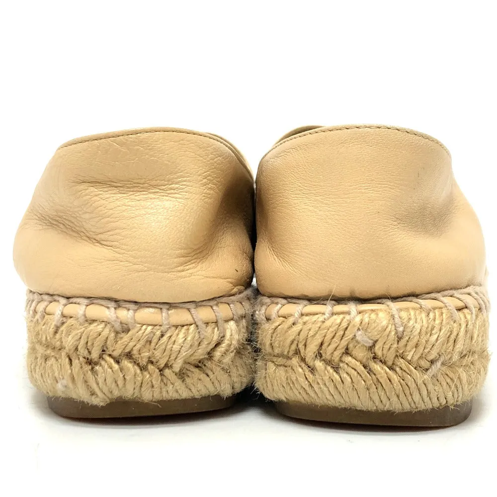 CHANEL Slip-on leather beige Espadrille M