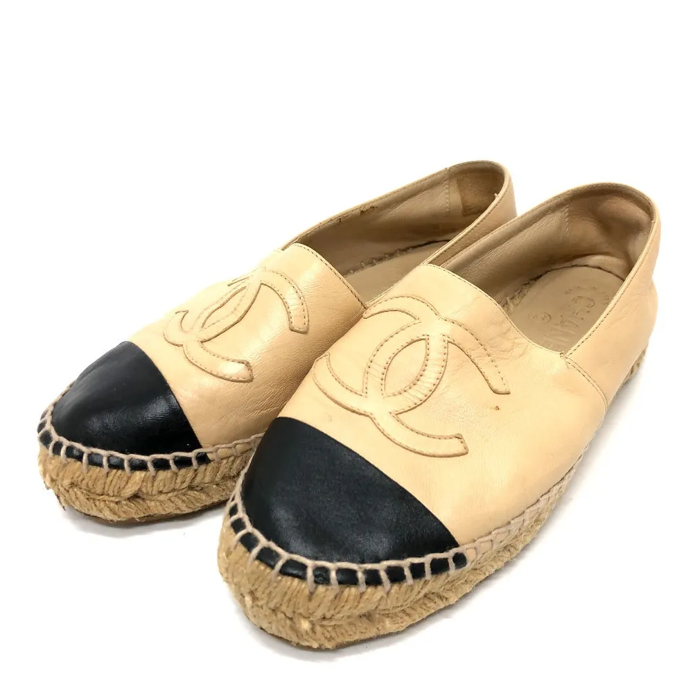 CHANEL Slip-on leather beige Espadrille M