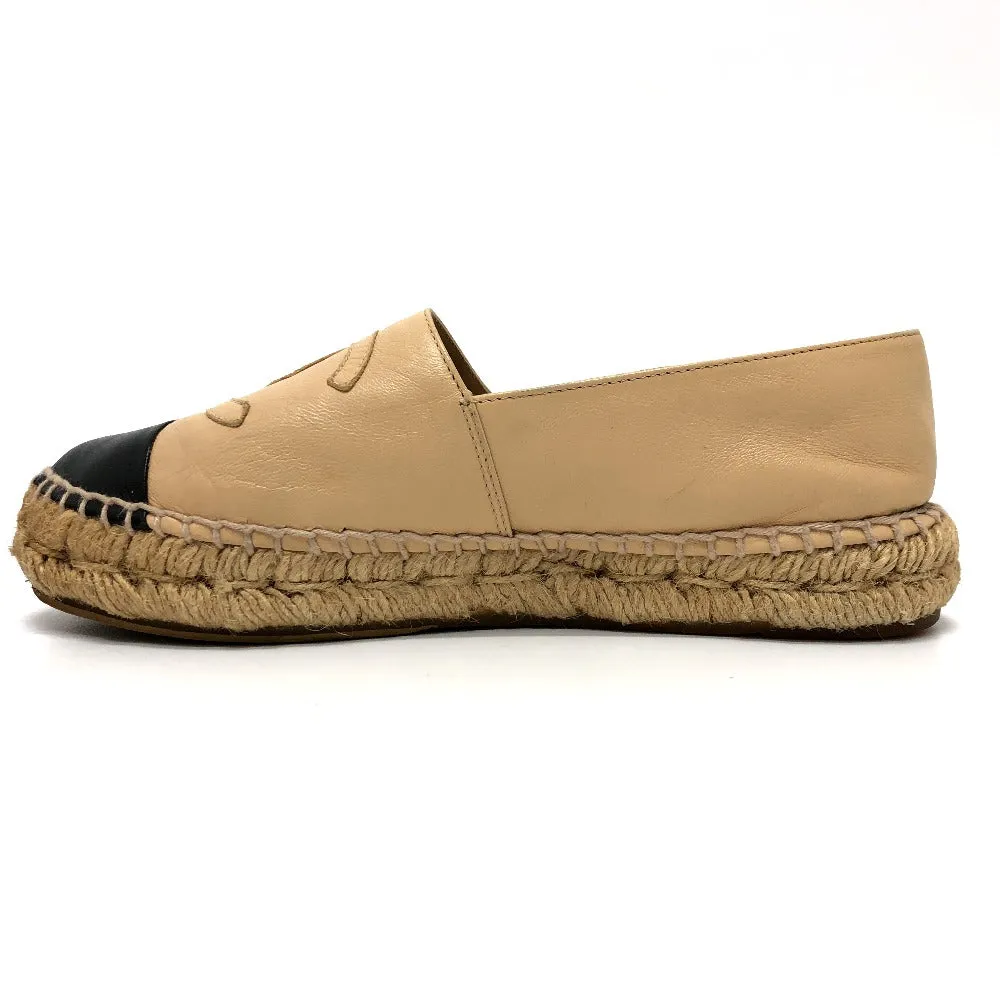 CHANEL Slip-on leather beige Espadrille M