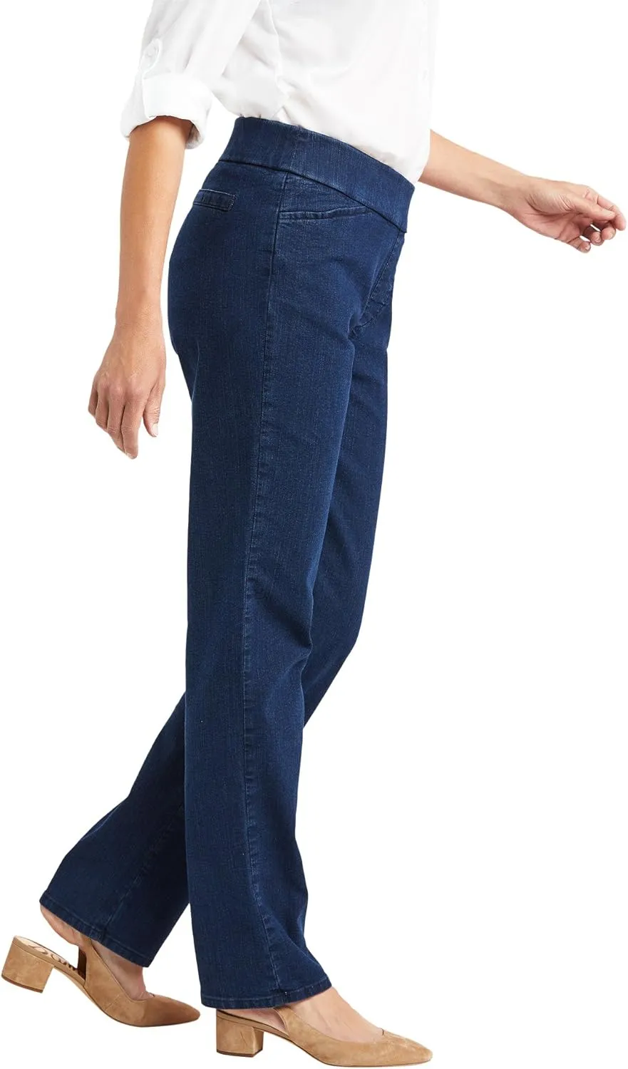 Chic Classic Collection Women's Easy-Fit Elastic-Waist Pant