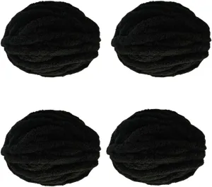 Chunky Yarn No7 Thick Yarn, 250 Grams 32 Yards (Black, Pack of 4)