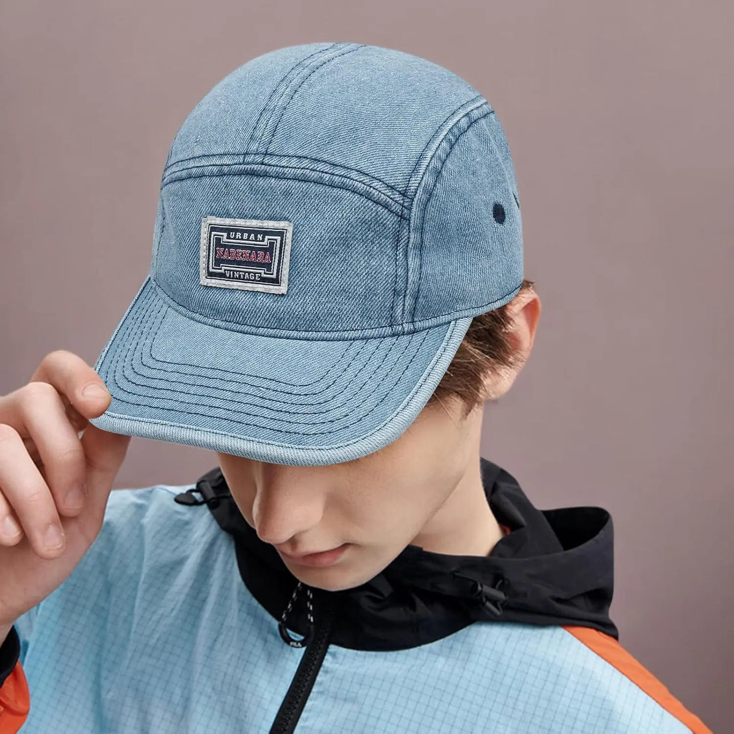 Clakllie 5 Panel Flat Brim Baseball Cap - Washed Cotton, Vintage Dad Hat for Men & Women Street Style Trucker Cap Hip Hop Hat