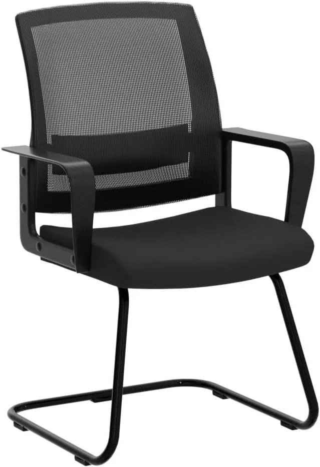 CLATINA Office Guest Chair with Lumbar Support and Mid Back Mesh Space Air Grid Series for Reception Conference Room 4 Pack