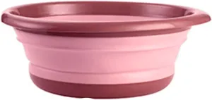 Collapsible wash basin Creative Folding Basin Outdoor Travel Portable Basin Washing Face Laundry Vegetable Washing Basin Kitchen Bathroom Accessories(Pink)