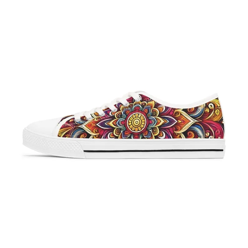 Colorful Women's Low Top Sneaker Mandala Style