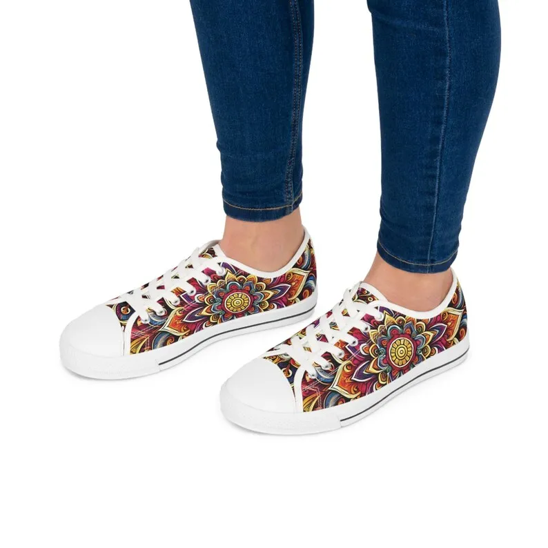 Colorful Women's Low Top Sneaker Mandala Style