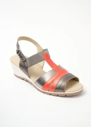 Comfort width leather sandals