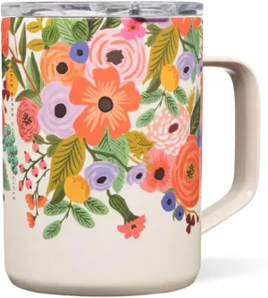 Corkcicle x Rifle Paper Co. Triple Insulated Coffee Mug with Lid and Handle, Garden Party, 16 oz – Stainless Steel Travel Mug Keeps Beverages Hot for 3  Hours – Non-Slip, Easy-Grip, Spill-Resistant