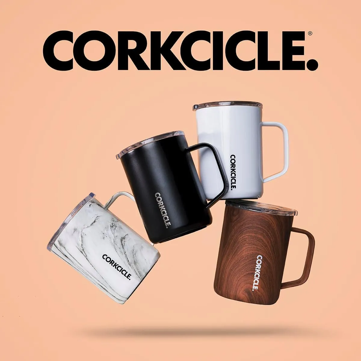 Corkcicle x Rifle Paper Co. Triple Insulated Coffee Mug with Lid and Handle, Garden Party, 16 oz – Stainless Steel Travel Mug Keeps Beverages Hot for 3  Hours – Non-Slip, Easy-Grip, Spill-Resistant