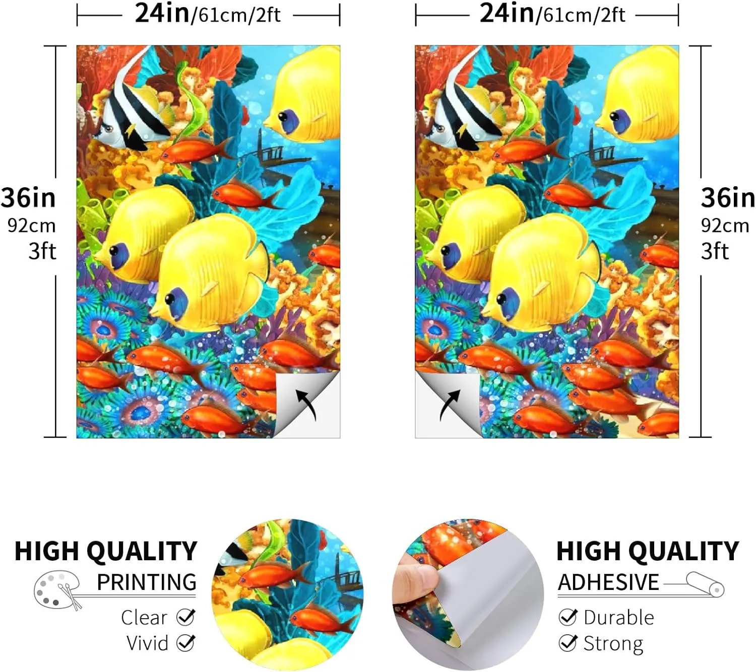 Cornhole Board Wraps Fish 阿7 Cornhole Skins for Boards,3ft x 2ft Skin Decal Vinyl Wrap for Cornhole Game Board Bag Toss (2xpcs.)