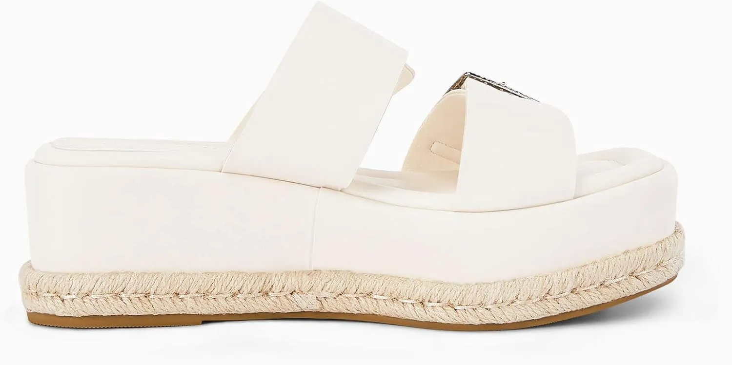 Coutgo Women's Platform Sandals, Adjustable Buckle Slides, Slip on Open Toe Espadrille Summer Shoes