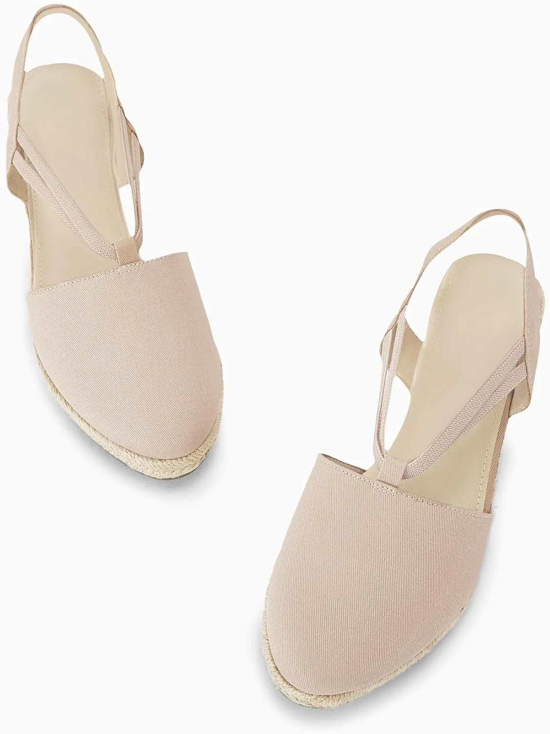 Coutgo Women's Platform Wedge Espadrille Sandals Slingback Slip on Closed Toe Strap Shoes