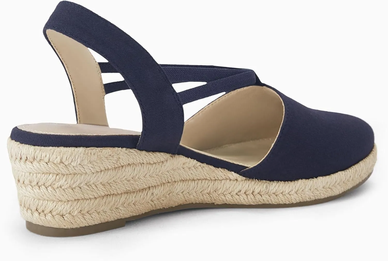 Coutgo Women's Platform Wedge Espadrille Sandals Slingback Slip on Closed Toe Strap Shoes