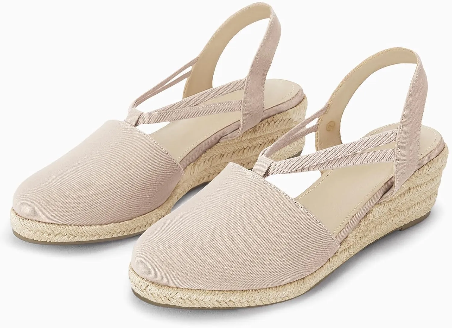 Coutgo Women's Platform Wedge Espadrille Sandals Slingback Slip on Closed Toe Strap Shoes
