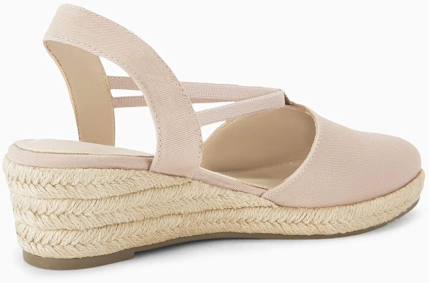 Coutgo Women's Platform Wedge Espadrille Sandals Slingback Slip on Closed Toe Strap Shoes