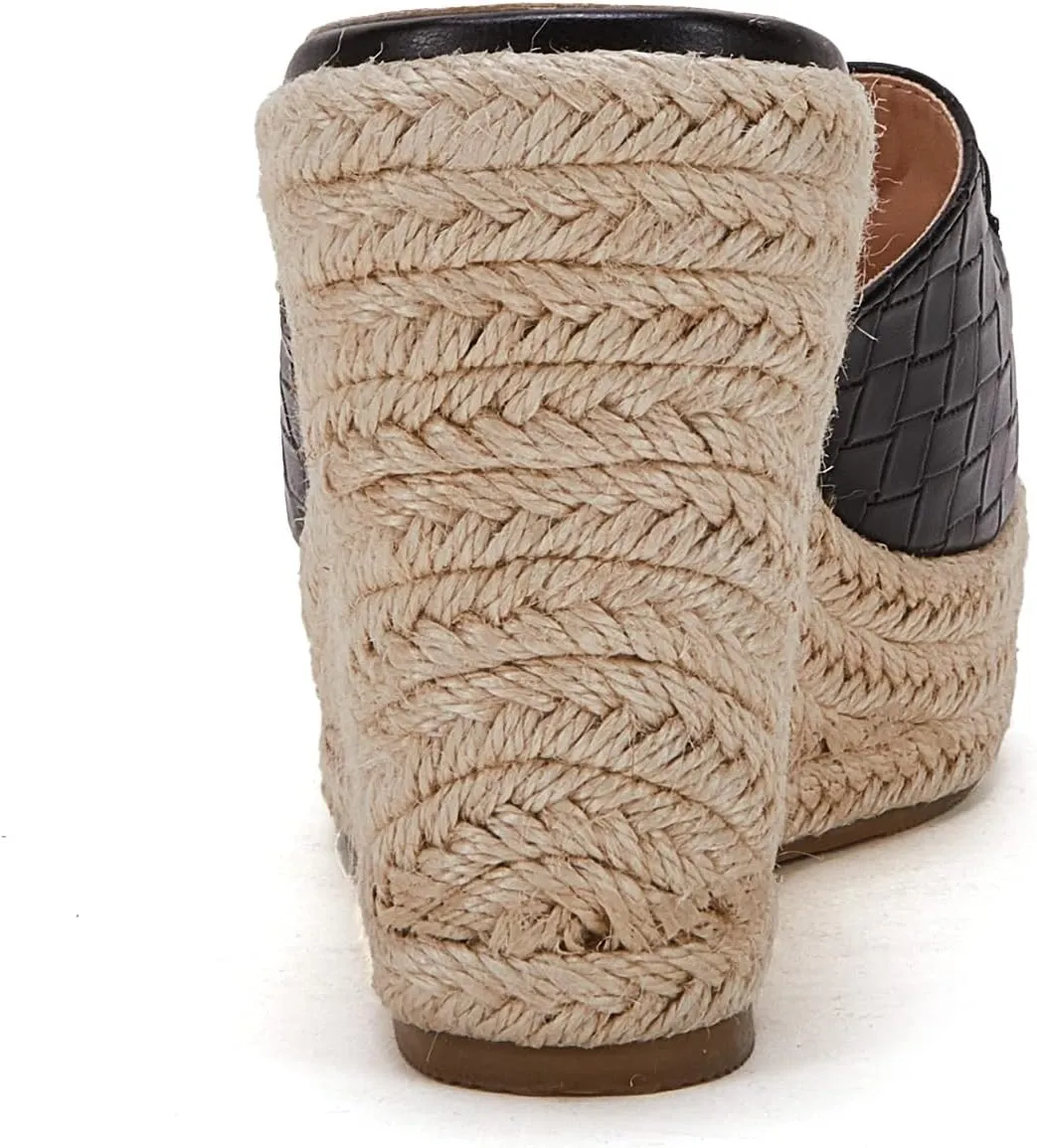 Coutgo Women's Wedge Sandals Platform Espadrille Heel Chain Slip On Casual Summer Slides