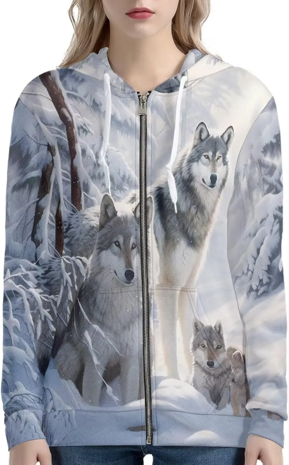 Cozeyat Women Long Sleeves Hooded Coat with Zipper,Softy Loose Pockets Jacket for Winter Fall,Size XS-5XL