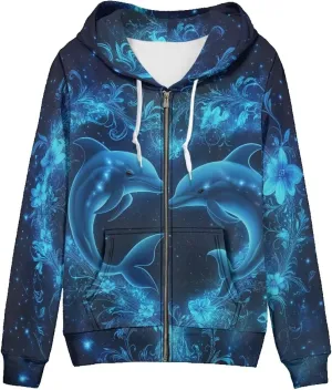 Cozeyat Women Long Sleeves Hooded Coat with Zipper,Softy Loose Pockets Jacket for Winter Fall,Size XS-5XL