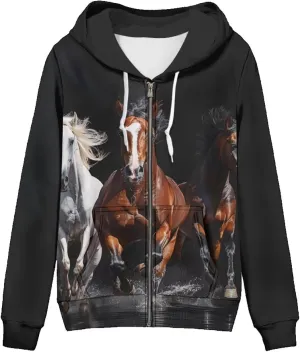 Cozeyat Women Long Sleeves Hooded Coat with Zipper,Softy Loose Pockets Jacket for Winter Fall,Size XS-5XL