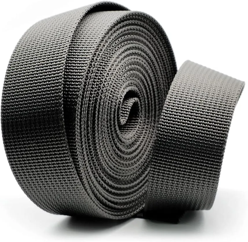 CRAFTMEMORE 1.5 Inch Heavy Nylon Webbing - Straps for Arts and Crafts, Luxury Bag Strap High Density Webbing (5 Yards, Black)