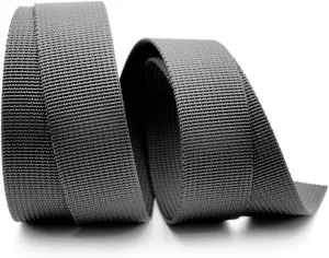 CRAFTMEMORE 1.5 Inch Heavy Nylon Webbing - Straps for Arts and Crafts, Luxury Bag Strap High Density Webbing (5 Yards, Black)