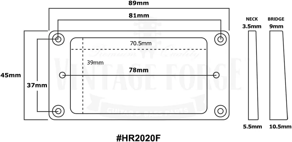 Cream Flat Bottom Humbucker Pickup Mounting Ring Set (Bridge & Neck) compatible with Gibson Les Paul SG Guitars HR2020F-CRM