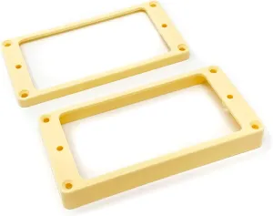Cream Flat Bottom Humbucker Pickup Mounting Ring Set (Bridge & Neck) compatible with Gibson Les Paul SG Guitars HR2020F-CRM