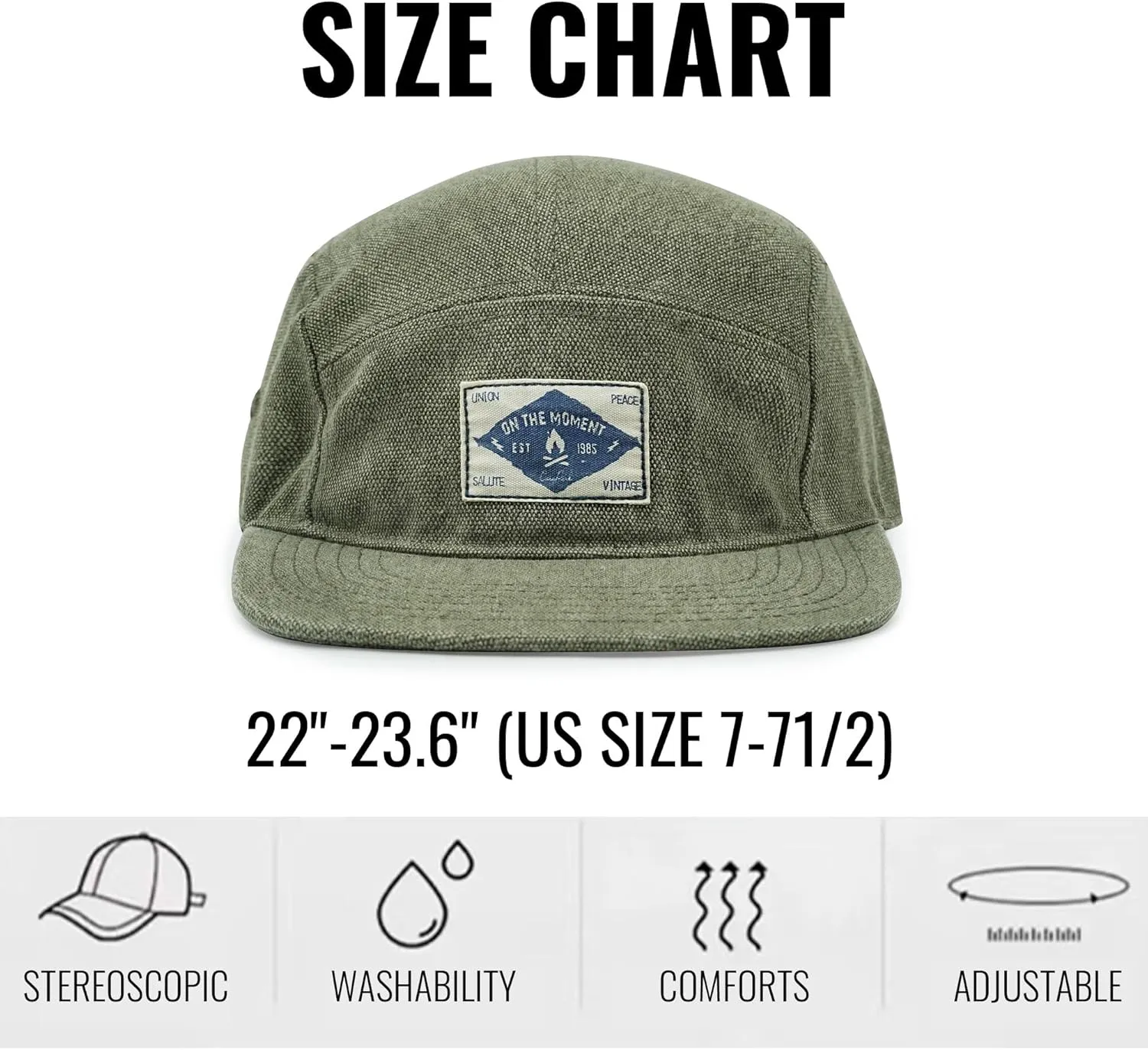 Croogo 5 Panel Hat Flat Brim Baseball Cap Snapback Hats for Men Vintage Trucker Dad Hat Hip Hop Street Style Skateboard Hats