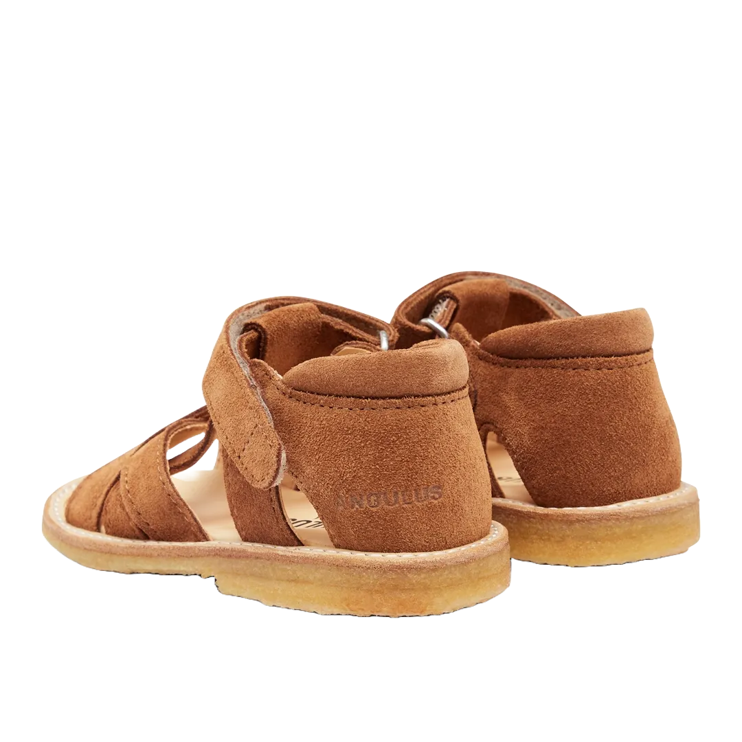 Cross sandal with open toe and velcro closure