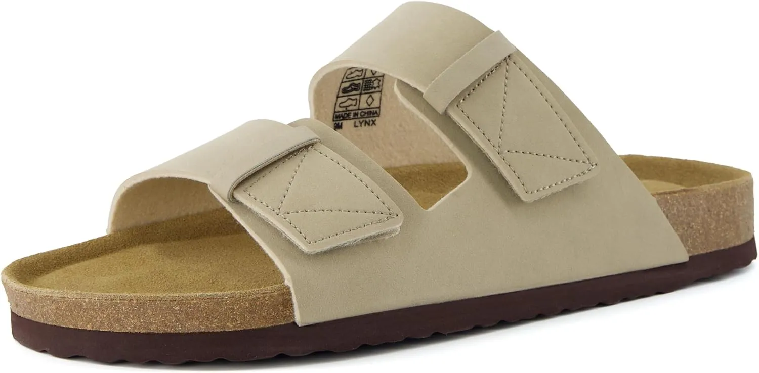 CUSHIONAIRE Men's Lynx Cork footbed Sandal with  Comfort