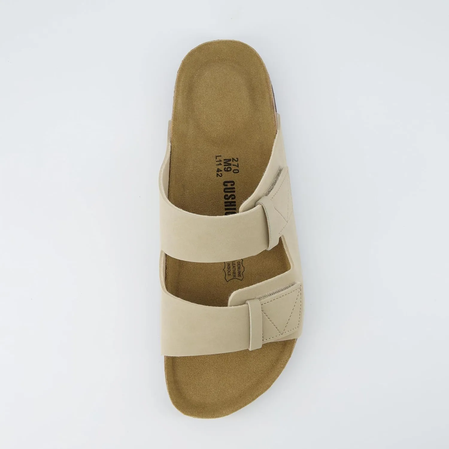 CUSHIONAIRE Men's Lynx Cork footbed Sandal with  Comfort