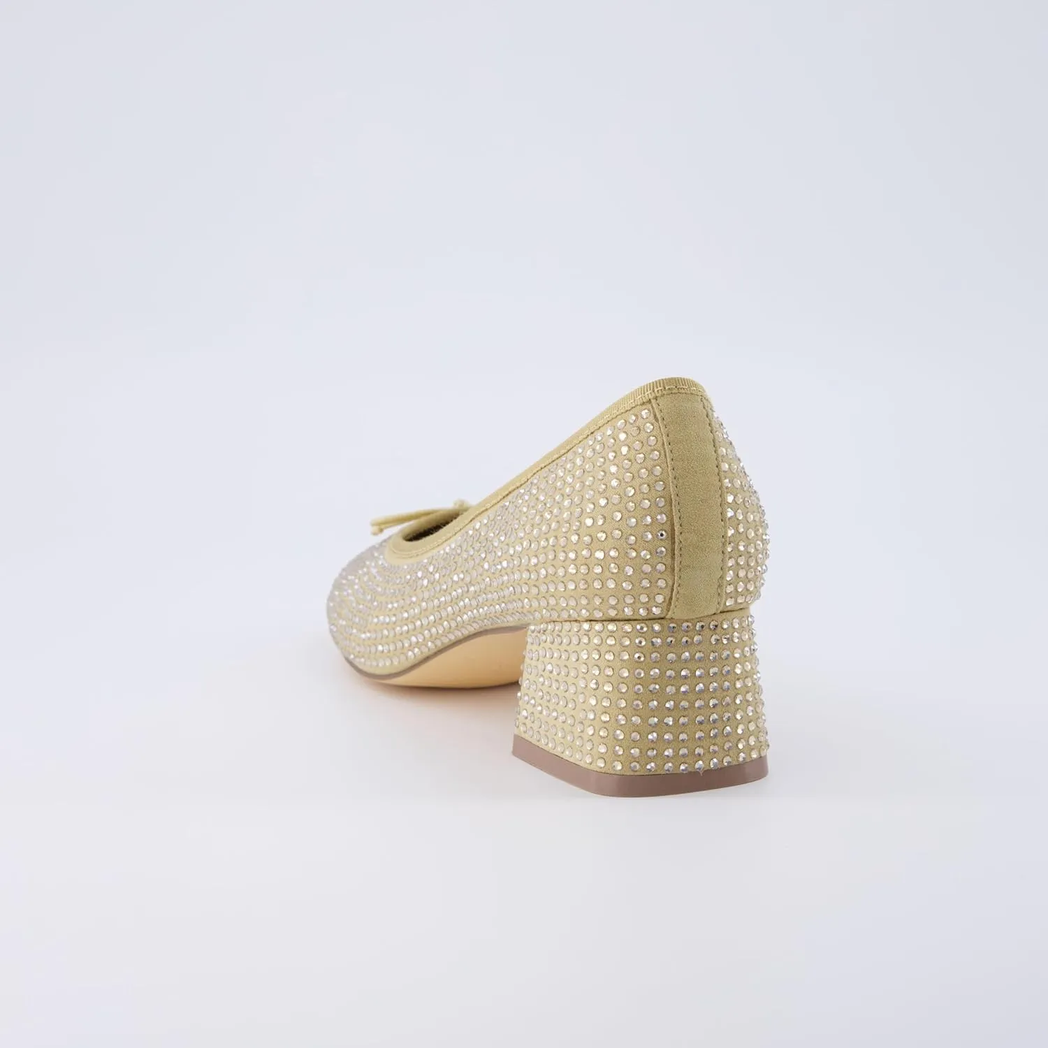 CUSHIONAIRE Women's Eiffel Rhinestone Bling Bow Flat with  Memory Foam and Wide Widths Available