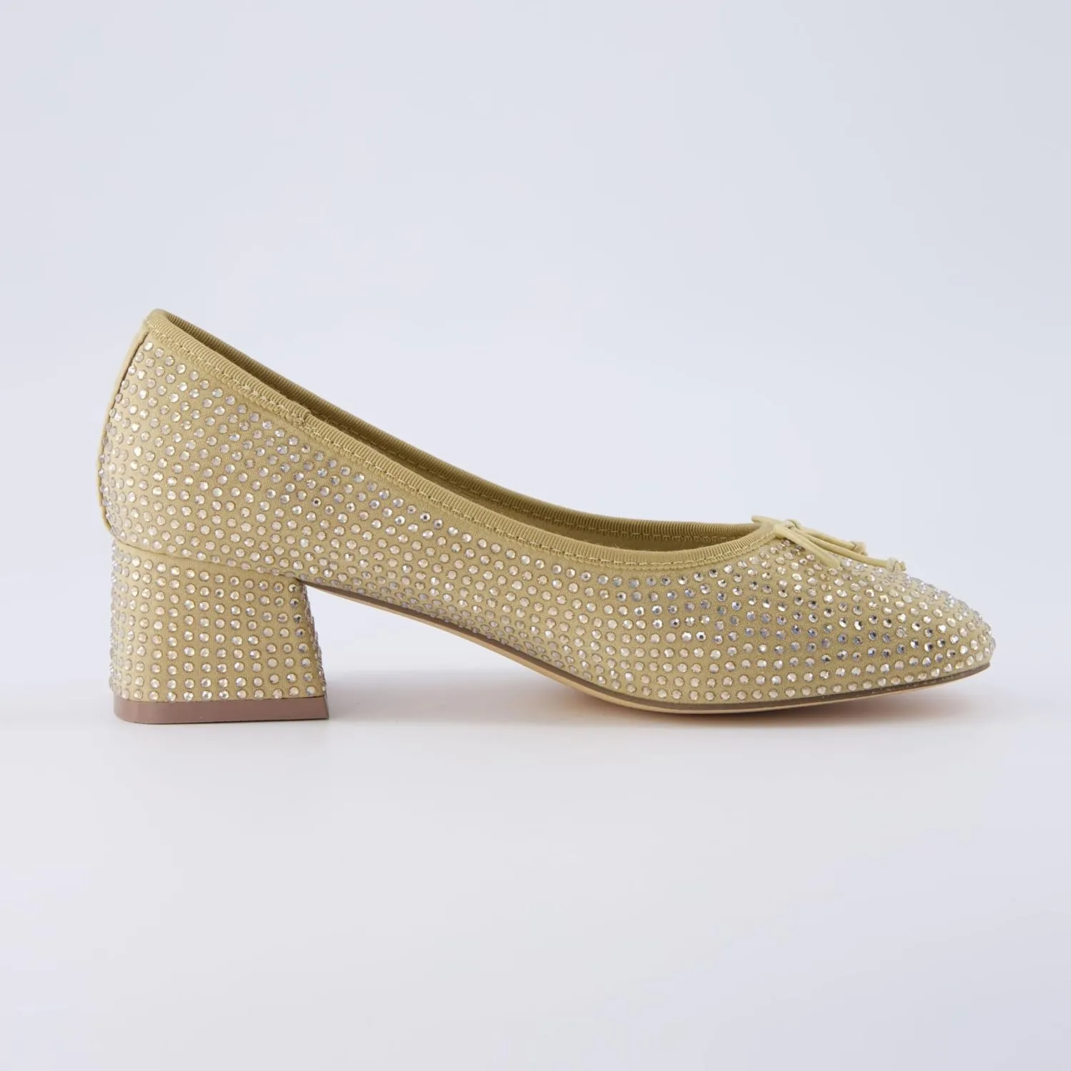 CUSHIONAIRE Women's Eiffel Rhinestone Bling Bow Flat with  Memory Foam and Wide Widths Available