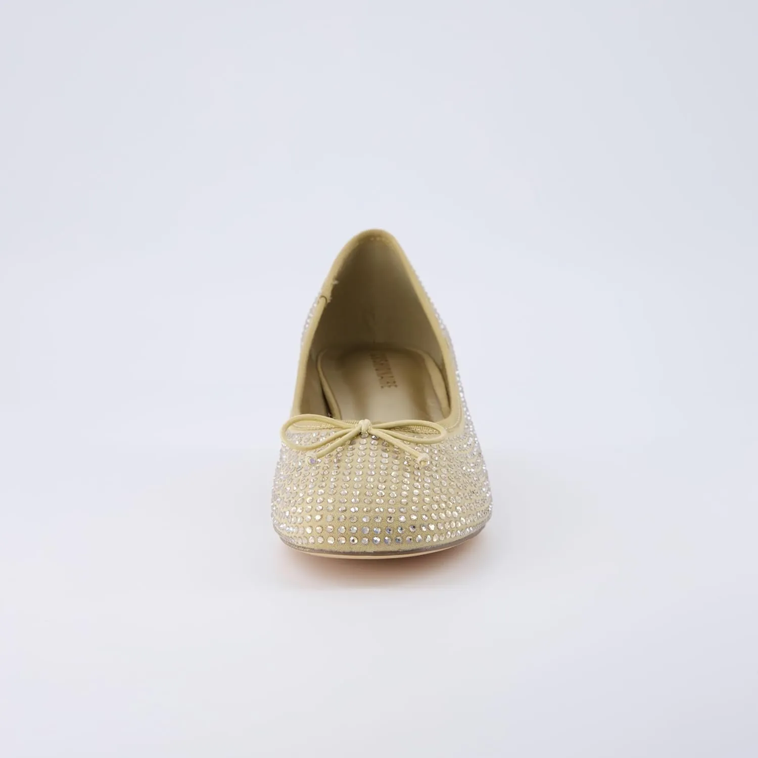 CUSHIONAIRE Women's Eiffel Rhinestone Bling Bow Flat with  Memory Foam and Wide Widths Available