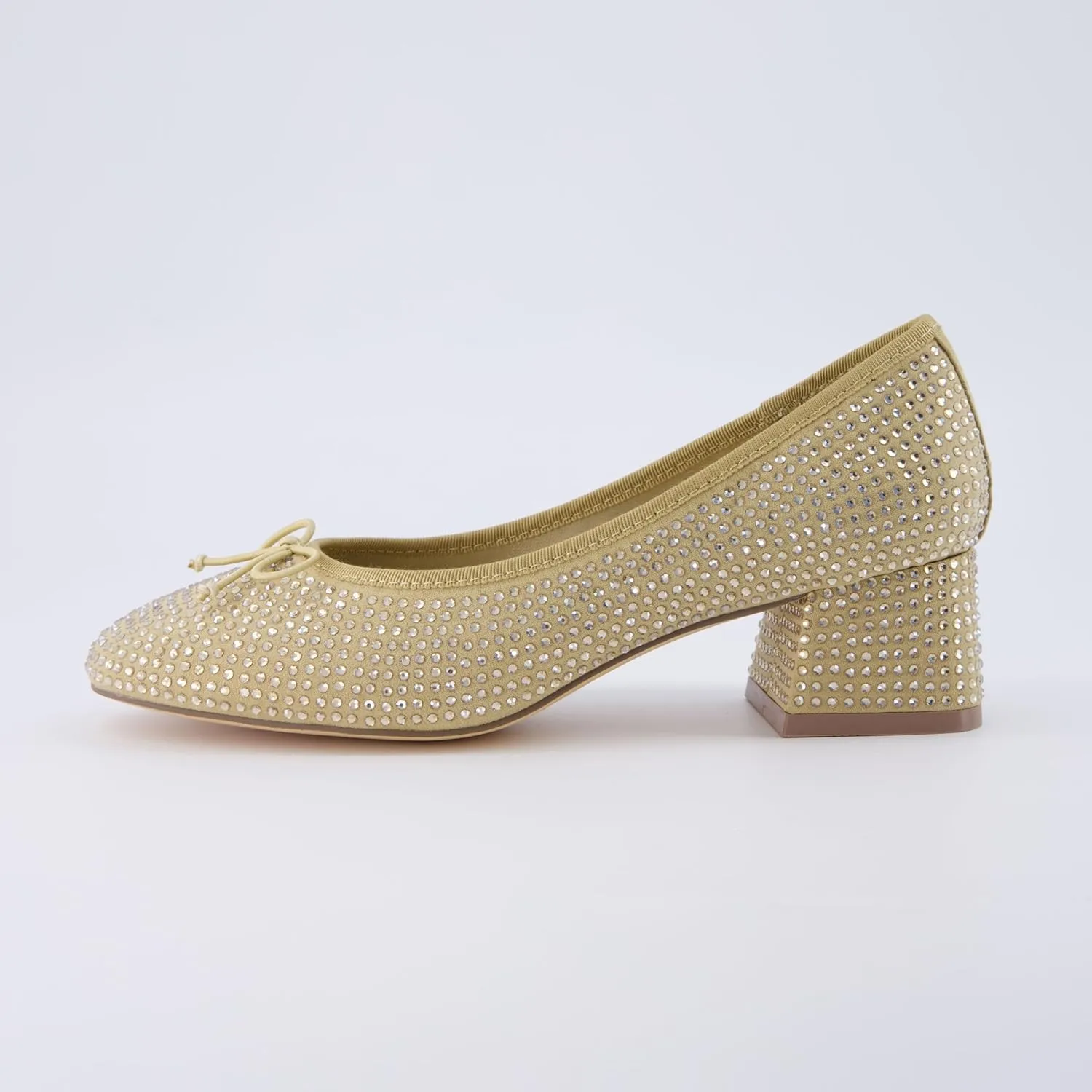 CUSHIONAIRE Women's Eiffel Rhinestone Bling Bow Flat with  Memory Foam and Wide Widths Available
